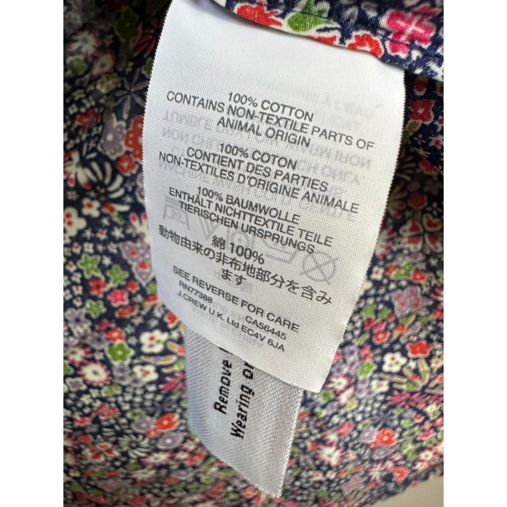 J.Crew Liberty Kayoko Floral Indigo Sunset Perfect Shirt G0534 Women's Size 6 - Picture 8 of 11